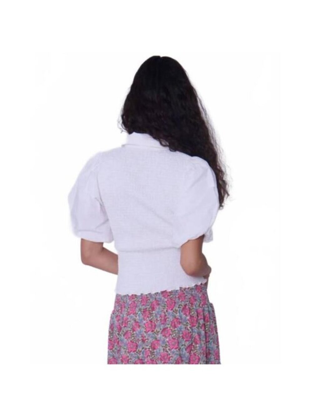 Love The Label Women's White Puff Sleeve Short Sleeve Top Small New with Tag - Picture 2 of 6